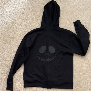Hanes Black Hooded Sweater Nightmare Before Christmas Jack Skeleton Design‎